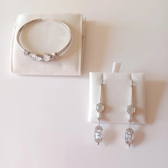 Kendra Scott Silver Bracelet & Earrings - Picture 2 of 13